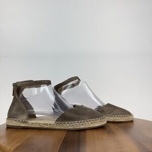 Womens‎ Eileen Fisher Lala Tumbled Metallic Leather Espadrille Sandals Size 8 M